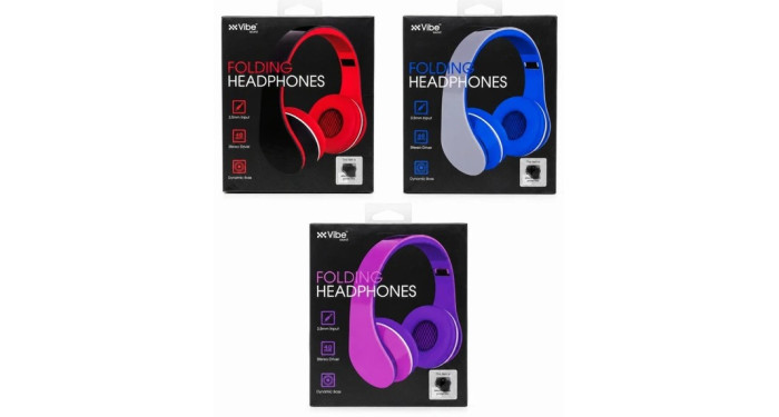 Vibe Folding Wired Dynamic Bass Headphones Vibe Folding Wired Dynamic Bass Headphones
