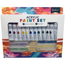 Acrylic Paint and Brush Set 