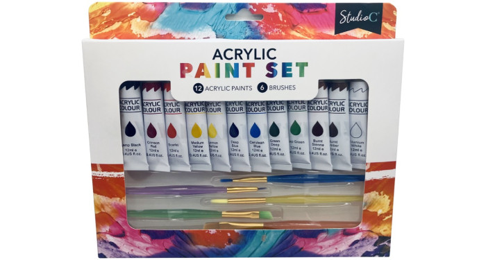 Acrylic Paint and Brush Set 
