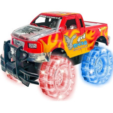8" Red Push‑N‑Go Truck with Flashing LED Tires