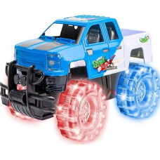 8" Blue Push‑N‑Go Truck with Flashing LED Tires