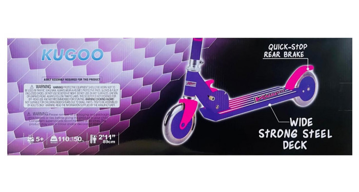 Kugoo 28" Purple Scooter w/ Light up Wheels