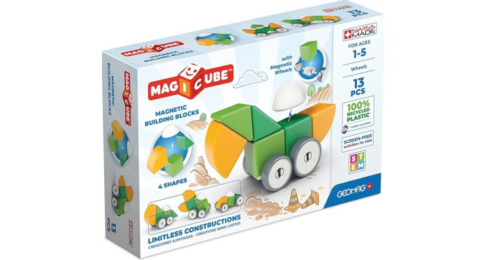 Geomag Magicube Magnetic Blocks for Toddlers – 13 Piece Set