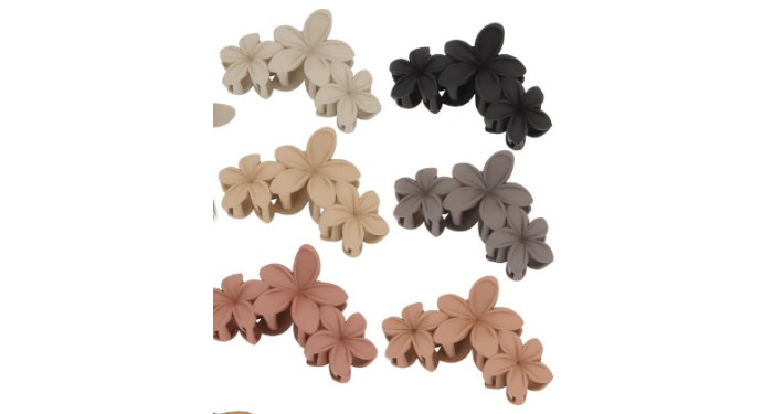 12 ct. Hair Claws Pastel Flowers Assorted  12 ct. Hair Claws Pastel Flowers Assorted