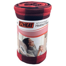 EZ Heat - Fleece Heated Throw - 50"x60"- Red/Black